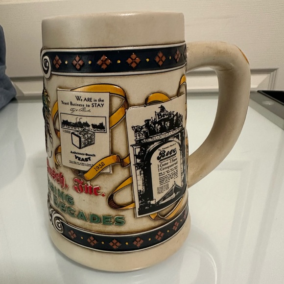 Vintage Ceramic Beer Stein with Colorful Accents - Picture 3 of 6